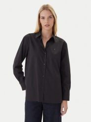 Tommy Hilfiger Koszula WW0WW45612 Czarny Relaxed Fit. Czarne koszule TOMMY HILFIGER, bez wzorów, z bawełny, bez kołnierzyka, bez ramiączek. Za 519.99 zł.