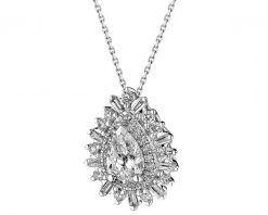 Naszyjnik z białego złota z diamentami - VS2/H - 0,85 ct - próba 585. Białe naszyjniki Apart, z diamentem, złote. Za 17,990.00 zł.