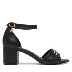 Sandały MEXX. Czarne sandały Mexx, bez wzorów, bez obcasa, na słupku, bez zapięcia. Za 154.99 zł.