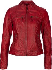 7eleven Skórzana kurtka "Solo" w kolorze czerwonym rozmiar: 46. Czerwone kurtki 7eleven, bez wzorów, z materiału, bez kaptura. Za 434.99 zł.