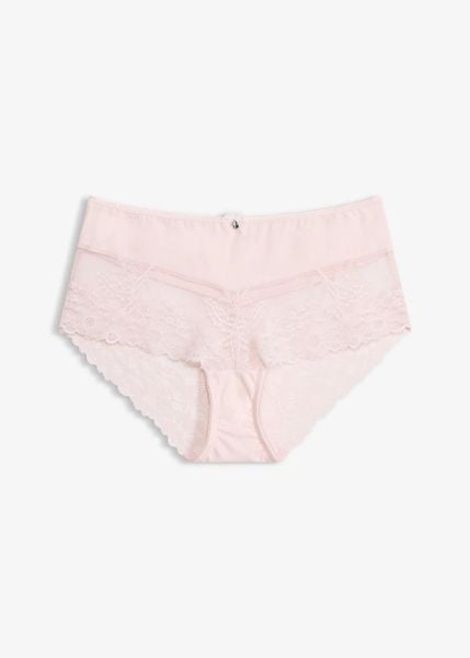 Figi panty z delikatną koronką. Czerwone figi bonprix, bez wzorów, z koronki. Za 44.99 zł.