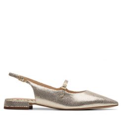 Sandały Clarks. Żółte sandały Clarks, bez wzorów, bez obcasa, na płaskiej podeszwie, bez zapięcia. Za 419.99 zł.