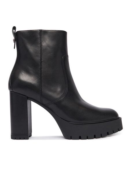 PINKO Botki Clara 01 SD0577P001 Czarny. Czarne botki Pinko, bez wzorów, ze skóry, bez obcasa, na słupku, bez zapięcia. Za 1,399.00 zł.
