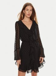 Guess Sukienka codzienna Olympe W4BK38 WGLF0 Czarny Regular Fit. Czarne sukienki Guess, na co dzień, l, z aplikacjami, z syntetyku, bez kołnierzyka, bez ramiączek, proste. Za 539.99 zł.