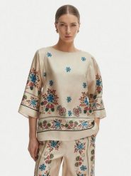 Weekend Max Mara Bluzka Samba 2615111062 Écru Loose Fit. Białe bluzki Weekend Max Mara, bez wzorów, z jedwabiu, bez kołnierzyka, bez ramiączek. Za 1,419.00 zł.