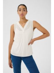 Kaffe Bluzka w kolorze kremowym rozmiar: 40. Brązowe bluzki Kaffe, s, bez wzorów, z wiskozy, klasyczne, bez kołnierzyka, bez ramiączek. Za 56.99 zł.