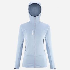 Bluza turystyczna damska Millet Fusion Grid Hoodie active fit Polartec PowerGrid. Niebieskie bluzy Millet, m, bez wzorów, z tkaniny, z kapturem. Za 539.00 zł.