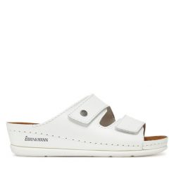 Klapki Dr. Brinkmann. Białe klapki Dr. Brinkmann, bez wzorów, bez obcasa. Za 219.99 zł.