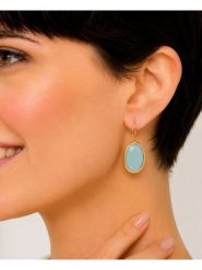 Pierres delicates Pozłacane kolczyki z tygrysim okiem rozmiar: onesize. Żółte kolczyki Pierres delicates, pozłacane, z zapięciem typu bigiel. Za 56.95 zł.