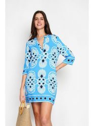 William de Faye Sukienka w kolorze błękitnym rozmiar: 34. Niebieskie sukienki William de Faye, bez wzorów, klasyczne, bez kołnierzyka, bez ramiączek, mini. Za 121.99 zł.