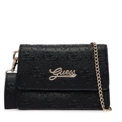 Torebka Guess. Czarne kopertówki Guess, z aplikacjami, bez dodatków. Za 289.99 zł.