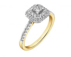 Pierścionek z żółtego złota z diamentami - 0,50 ct - próba 585. Żółte pierścionki Apart, z diamentem, złote. Za 6,590.00 zł.