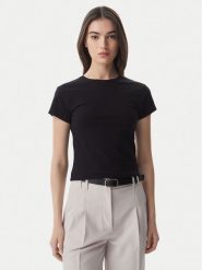 Tommy Hilfiger T-Shirt WW0WW48702 Czarny Slim Fit. Czarne t-shirty TOMMY HILFIGER, s, bez wzorów, z bawełny, bez kołnierzyka, bez ramiączek. Za 249.99 zł.