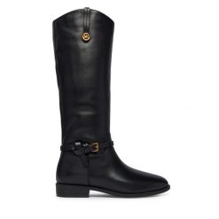 Oficerki MICHAEL Michael Kors. Czarne kozaki MICHAEL Michael Kors, bez obcasa, na płaskiej podeszwie, bez zapięcia. Za 1,469.00 zł.