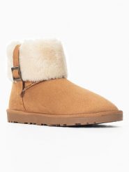 ISLAND BOOT Botki zimowe "Valley" w kolorze jasnobrązowym rozmiar: 37. Brązowe botki Island Boot, na zimę, bez wzorów, z materiału, bez obcasa, bez zapięcia. Za 105.63 zł.