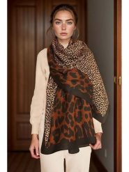 Lucky Bees Szal w kolorze brązowo-jasnobrązowym - 180 x 90 cm rozmiar: onesize. Brązowe szaliki Lucky Bees, bez wzorów, z materiału. Za 100.99 zł.