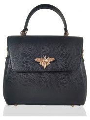 ORE10 Skórzana torebka "Liman" w kolorze czarnym - 22 x 22 x 12 cm rozmiar: onesize. Czarne torby na ramię ORE10, z aplikacjami, z materiału, przez ramię, bez dodatków. Za 260.99 zł.