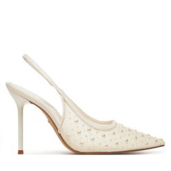 Sandały Aldo. Białe sandały Aldo, bez wzorów, bez obcasa, na szpilce, bez zapięcia. Za 379.99 zł.