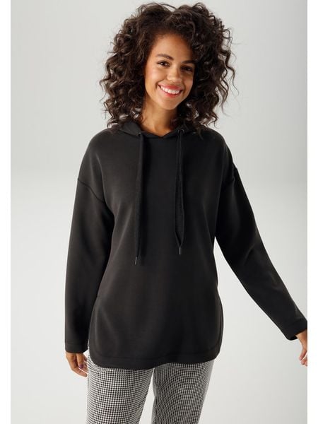 Aniston Bluza w kolorze czarnym rozmiar: 50. Czarne bluzy Aniston, bez wzorów, z kapturem. Za 85.95 zł.