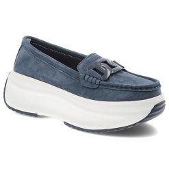 Granatowe Półbuty Filippo Wsuwane Buty Damskie Na Platformie. Niebieskie półbuty wsuwane Filippo, bez wzorów, bez obcasa, na platformie, bez zapięcia. Za 161.99 zł.