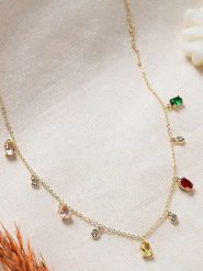 Lodie Silver Pozłacany naszyjnik z cyrkoniami - dł. 42 cm rozmiar: onesize. Szare naszyjniki Lodie Silver, z cyrkonią, metalowe. Za 56.99 zł.