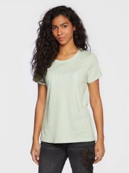 Guess T-Shirt W3RI16 K46D1 Zielony Regular Fit. Zielone t-shirty Guess, xs, z aplikacjami, z bawełny, bez kołnierzyka, bez ramiączek. Za 169.99 zł.