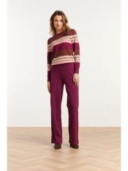 Smashed Lemon Spodnie w kolorze ciemnofioletowym rozmiar: M. Różowe spodnie materiałowe Smashed Lemon, na co dzień, m, bez wzorów, z materiału, z podwyższonym stanem. Za 181.76 zł.