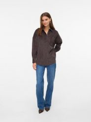 Vero Moda Koszula sztruksowa w kolorze brązowym rozmiar: L. Brązowe koszule Vero Moda, l, bez wzorów, ze sztruksu, bez kołnierzyka, bez ramiączek. Za 149.95 zł.