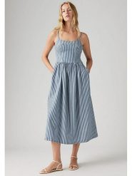 Levi's Sukienka w kolorze błękitno-białym rozmiar: S. Białe sukienki Levi's®, na co dzień, s, bez wzorów, z bawełny, bez kołnierzyka, bez ramiączek, maxi, proste. Za 152.26 zł.