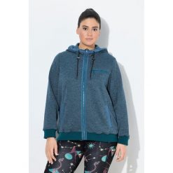 Damskie Bluza rozpinana z dzianiny i polaru wzór graficzny kaptur. Niebieskie bluzy Ulla Popken, plus size, bez wzorów, z dzianiny, bez kaptura. W wyprzedaży za 279.99 zł.