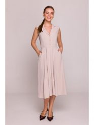 Stylove Sukienka w kolorze jasnoróżowym rozmiar: XL. Różowe sukienki Stylove, xl, bez wzorów, bez kołnierzyka, bez ramiączek, midi. Za 259.99 zł.
