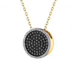 Naszyjnik z żółtego złota z diamentami - 0,32 ct - próba 585. Żółte naszyjniki Apart, z diamentem, złote. Za 4,890.00 zł.