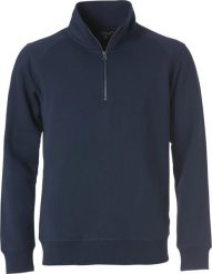 Clique Classic Half Zip bluza ½ zip unisex z ukrytą kieszenią – dark navy. Niebieskie bluzy CLIQUE, s, bez wzorów, z bawełny, bez kaptura. Za 213.41 zł.