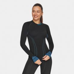 Bluza termoaktywna trekkingowa damska Alpinus Tactical Base Layer. Czarne bluzy Alpinus, m, bez wzorów, bez kaptura. Za 189.69 zł.