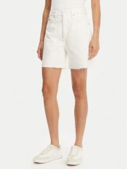 Calvin Klein Jeans Szorty jeansowe J20J225201 Biały Relaxed Fit. Białe szorty Calvin Klein Jeans, bez wzorów, z bawełny. Za 259.99 zł.