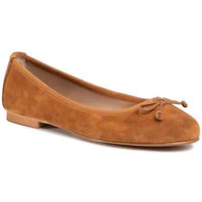 Gino Rossi E20-26211LX Camel. Brązowe baleriny Gino Rossi, bez wzorów, ze skóry, bez obcasa. Za 219.99 zł.