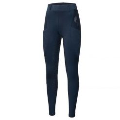 Legginsy do jazdy konnej damskie Start Kensington elastyczne, z pełnym lejem. Niebieskie legginsy START, m, bez wzorów. Za 212.99 zł.