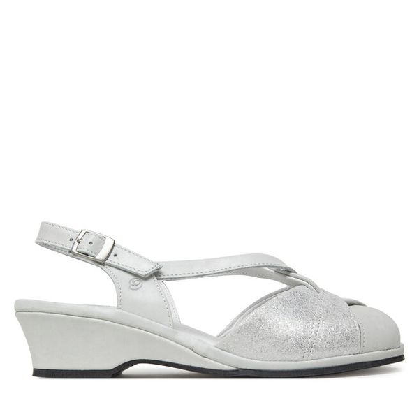 Sandały Suave. Białe sandały Suave, bez wzorów, bez obcasa, na koturnie, bez zapięcia. Za 529.99 zł.