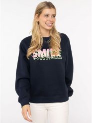 Zwillingsherz Bluza "Smile" w kolorze granatowym rozmiar: L/XL. Niebieskie bluzy Zwillingsherz, l, bez wzorów, bez kaptura. Za 174.02 zł.