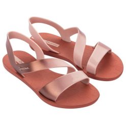 Sandały damskie Ipanema Vibe. Czerwone sandały Ipanema, bez wzorów, bez obcasa, bez zapięcia. Za 88.99 zł.