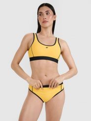 4F Góra od bikini damska - żółta XL. Żółte szorty 4f, bez wzorów, z elastanu, eleganckie. Za 79.99 zł.