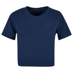 Damska Crop Top. Niebieskie topy BUILD YOUR BRAND, l, bez wzorów, bez kołnierzyka, bez ramiączek. Za 54.99 zł.