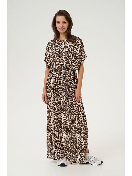 Kaffe Bluzka "Amber" w kolorze beżowo-jasnobrązowym rozmiar: 38. Brązowe bluzki Kaffe, s, bez wzorów, z wiskozy, klasyczne, bez kołnierzyka, bez ramiączek. Za 69.91 zł.