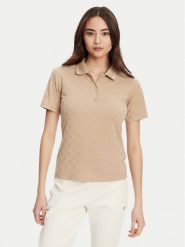 Guess Sweter V5YP01 KCX12 Beżowy Regular Fit. Brązowe swetry Guess, xs, z aplikacjami, z syntetyku, bez ramiączek. Za 269.99 zł.