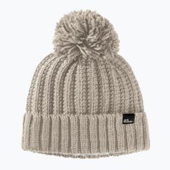 Czapka zimowa damska Jack Wolfskin Highloft Knit. Szare czapki Jack Wolfskin, bez wzorów. Za 179.99 zł.