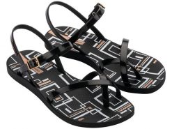 Sandały japonki damskie Ipanema Fashion Sand VIII Fem. Czarne klapki Ipanema, bez wzorów, z materiału, klasyczne, bez obcasa, bez zapięcia. Za 119.00 zł.