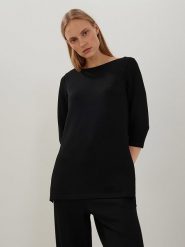 Someday Sweter "Udaiki" w kolorze czarnym rozmiar: 36. Czarne swetry someday., bez wzorów, bez ramiączek. Za 136.13 zł.
