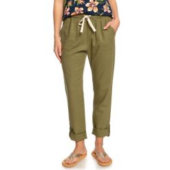 Spodnie cargo dla Kobiety ON THE SEASHORE. Zielone spodnie sportowe Roxy, m, bez wzorów, ze lnu, trekkingowe. Za 272.95 zł.