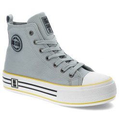 Niebieskie Trampki Big Star Damskie Stylowe Buty. Niebieskie trampki Big Star, bez wzorów, z materiału, bez zapięcia. Za 149.00 zł.