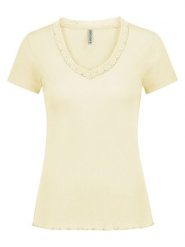 Eight2Nine Koszulka w kolorze żółtym rozmiar: S. Żółte bluzki Eight2Nine, s, bez wzorów, z koronki, bez kołnierzyka, bez ramiączek. Za 43.99 zł.